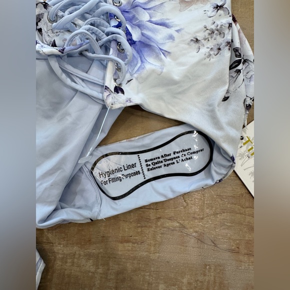 TINIBIKINI Reversible string halter bikini NWT L swim top and bottom - Picture 7 of 9